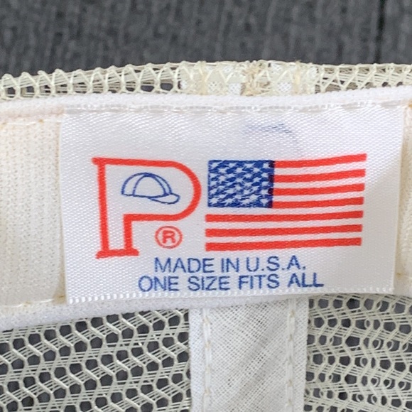 Vintage Pickering Trucker Hat Mens OSFA Tan Cream Mesh Back Snapback P Caps - Picture 13 of 14